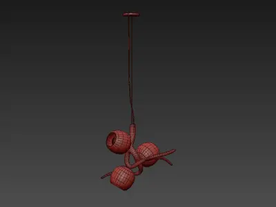 Modern Pendant with Colored Glass from William Brand 3D model