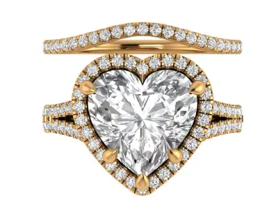 Heart Engagement Ring 3D print model