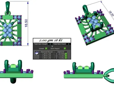 Light wt Pendant Earrings Set 3dm stl obj mtl gltf glb renders  3D print model