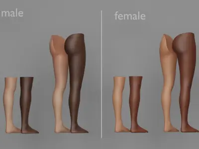 Tattoo Artist Leg Pack 3D model