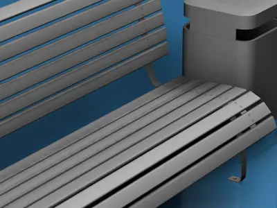 Park benches collection 3D model