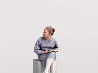 Humano 12- Collection 2203 - SITTING PEOPLE - 12 x 3D models  3D model