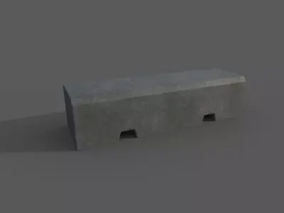 Concrete Barrier Type 3 Low-poly 3D model