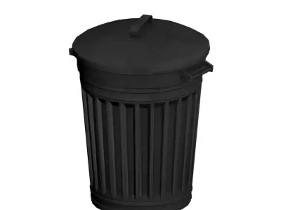 Trash Can Low-poly 3D model 37