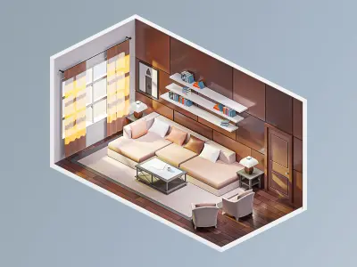 Room 16 Low-poly 3D model