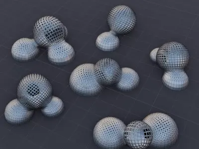  Simple Universal Organic Blob Sculptures Pack Low-poly 3D Low-poly 3D model