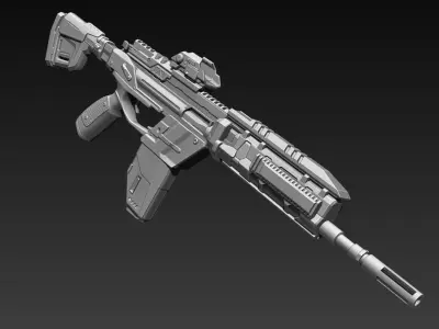 Sci-Fi Assault Riffle  3D model