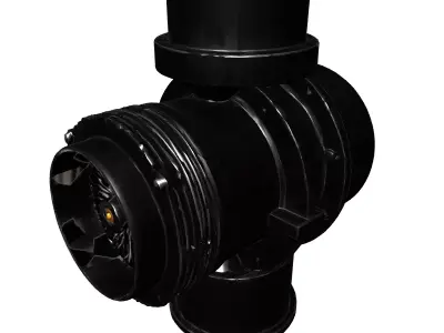 Industrial Ventilation Fan System Low-poly 3D model