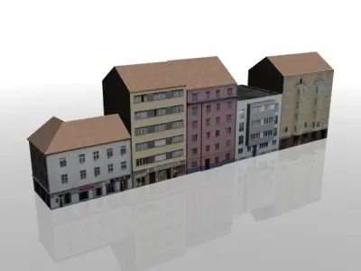 50 City Buildings Low-poly 3D model