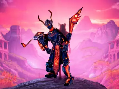 Neon Cyber Warrior model pack Low-poly 3D model
