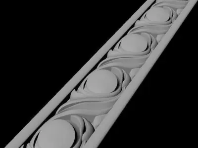 baguette gold decorative border 3D model