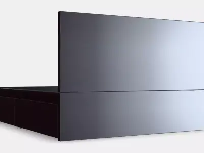 MALM Bed frame high w 2 storage boxes 14 3D model