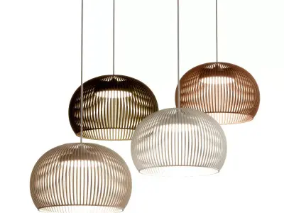 Suspension four pendant lights 3D model