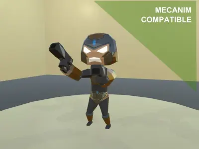 Cyborg Soldier - Low Poly - Game Ready Low-poly 3D model