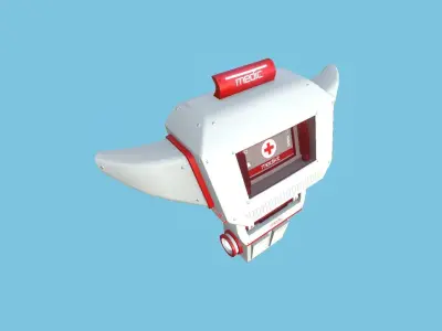 SciFi Backpack 03 Medic - Character Fashion Design Low-poly 3D model