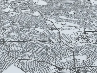  Belo Horizonte Road Network and Streets 3D model