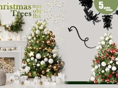 05 Christmas Trees 3D model