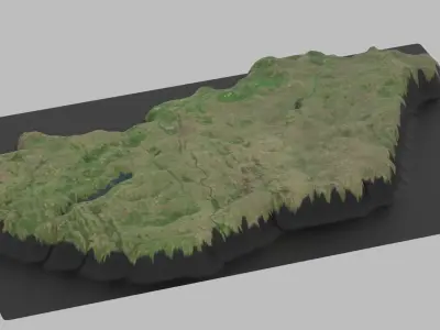 Hungary Map Country Low-poly 3D model