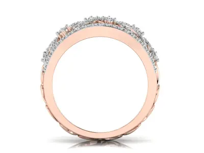 Light Weight Rose Gold Diamond Ring  -EZ R-289 3D print model