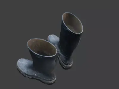 Realistic rubber boots 3D model