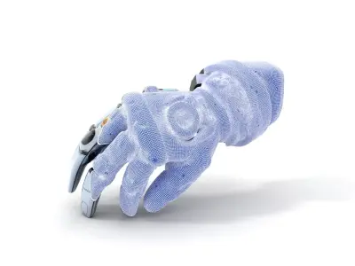 Futuristic Robotic Hand Model Pack with LED Elements Low-poly 3D model