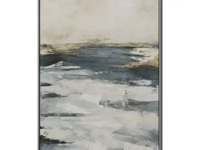 Set of 3 Abstract Paintings in Frames 3D model 100
