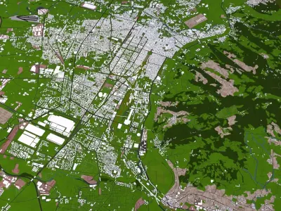 Turin Torino City of Italy Europe Low-poly 3D model