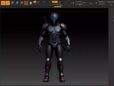 004 Fantasy Sci-Fi Male Warrior 180cm  HQ 3D Model Sim Ready Low-poly 3D model