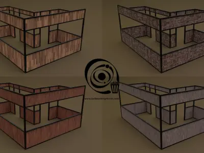 Stall stand 20 4in1 R - 4 PBR Texture 1 Model Low-poly 3D model