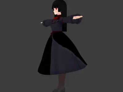 SciFi 3d anime character c8 Low-poly 3D model