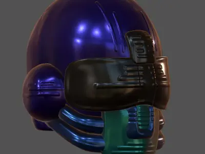 Gas mask helmet 3d model scifi Low-poly  Low-poly 3D model 420
