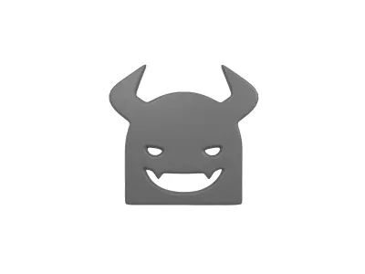 Angry Face with Horns Symbol V1 001 Low-poly 3D model