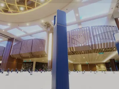 Street Light 8 Bollard 900mm Futuristic Blue Version 4 Low-poly 3D model