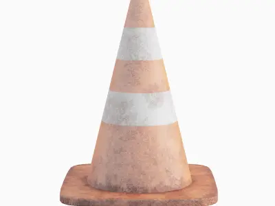 Traffic Cone 02 Low-poly 3D model