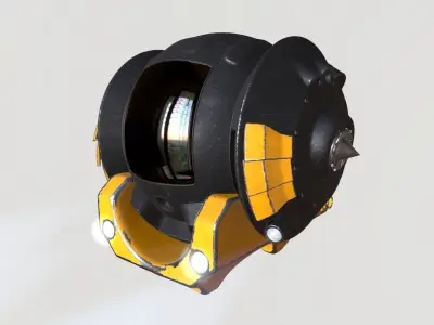 Submarine helmet with light 3D model