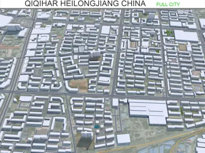 Qiqihar Heilongjiang China 65km Low-poly 3D model