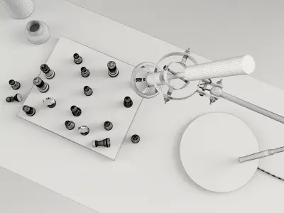 Industrial-style LOFT Table Lamp 3D model