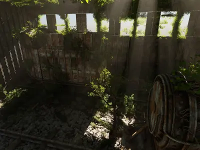 Abandoned Train Scene 3D model