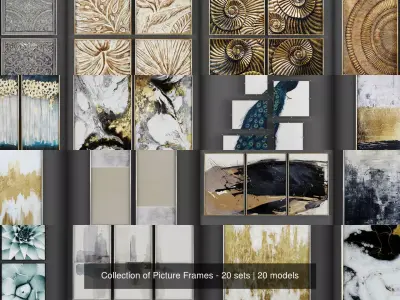 Collection of Picture Frames - 20 sets 3D Model Pack 17