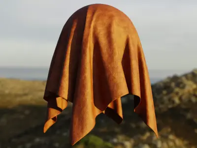 Procedural Orange Tan Leather PBR Material Shader Texture