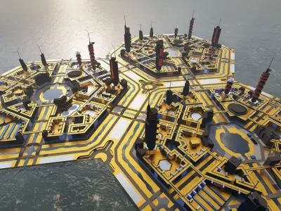 City-modern city- urban 3D model 7