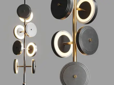Le Royer Chandelier in Aged Brass by Larose Guyon 01 Low-poly 3D model