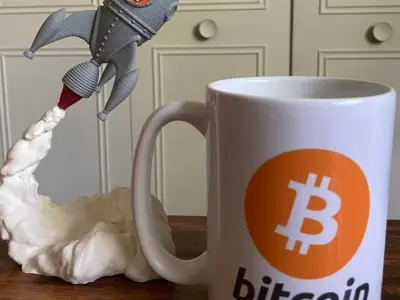 Bitcoin Rocket To The Moon 3D print model