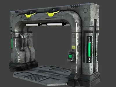 Sci-Fi Blast Door or Gate Low-poly 3D model