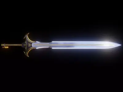 Obsidian Dragon Sword Low-poly 3D model