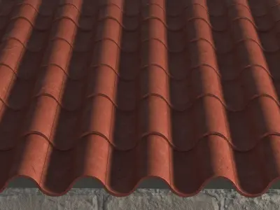 tiled awning 3D model