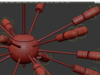 Nova 18 Light Sputnik Chandelier Low-poly 3D model