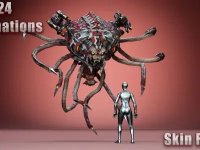 Cyborg Brain Low-poly 3D model