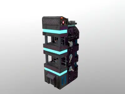Cyberpunk City - Building 43 Low-poly 3D model