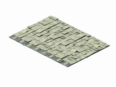 Damaged floor tiles 02 3D model